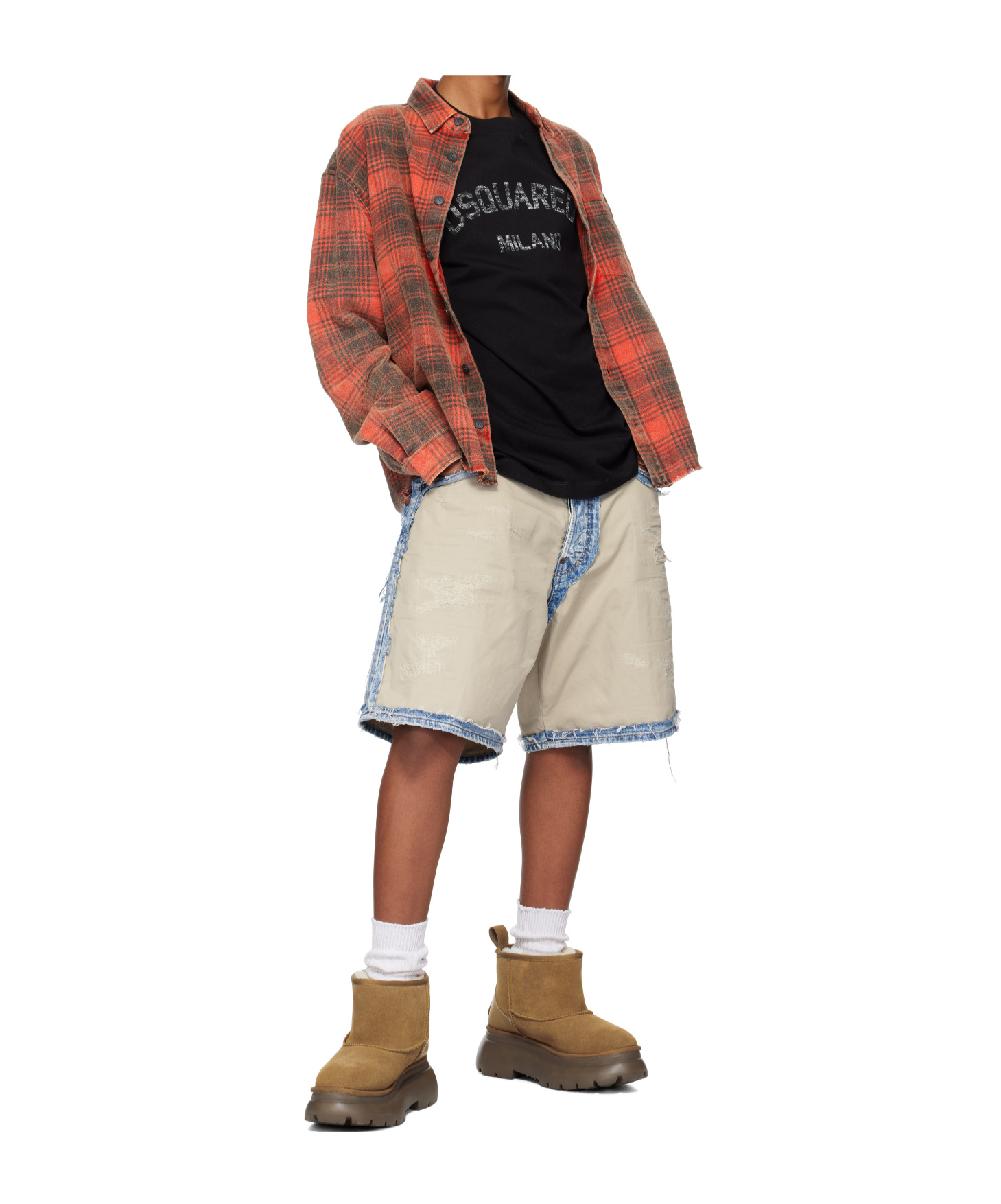 Dsquared2 Semplice Carpenter Denim Shorts In Brown