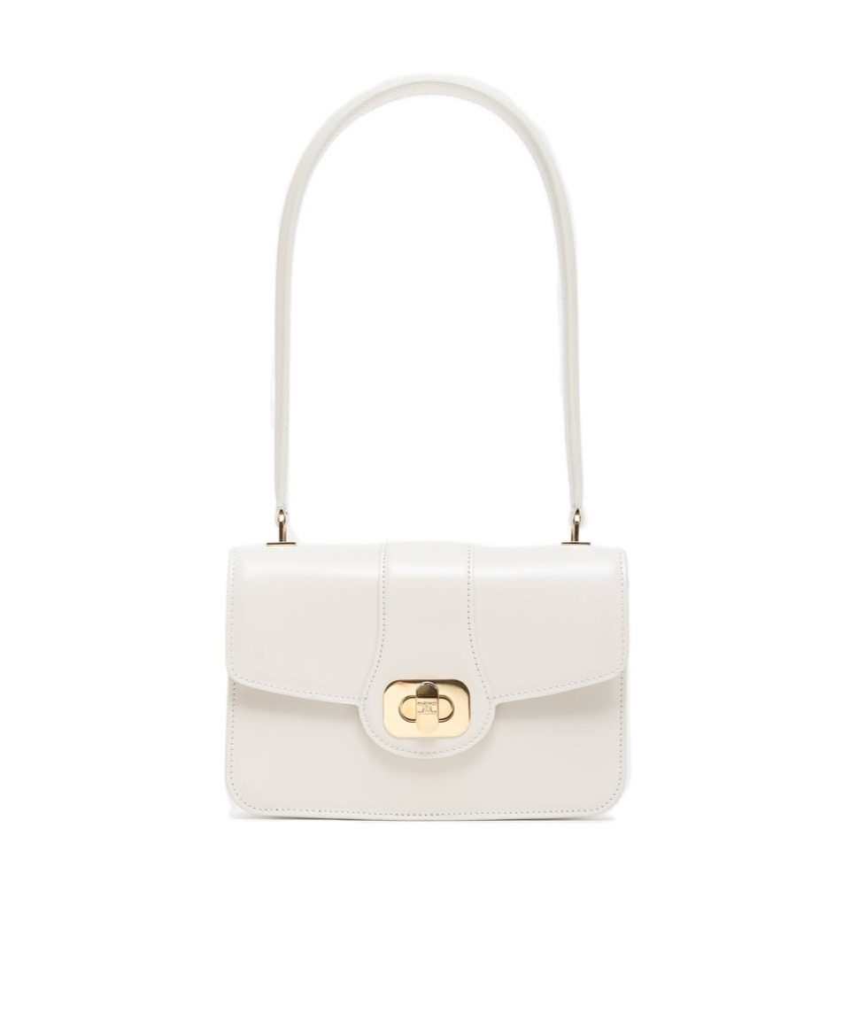 Celine Flap Tote Bag In White