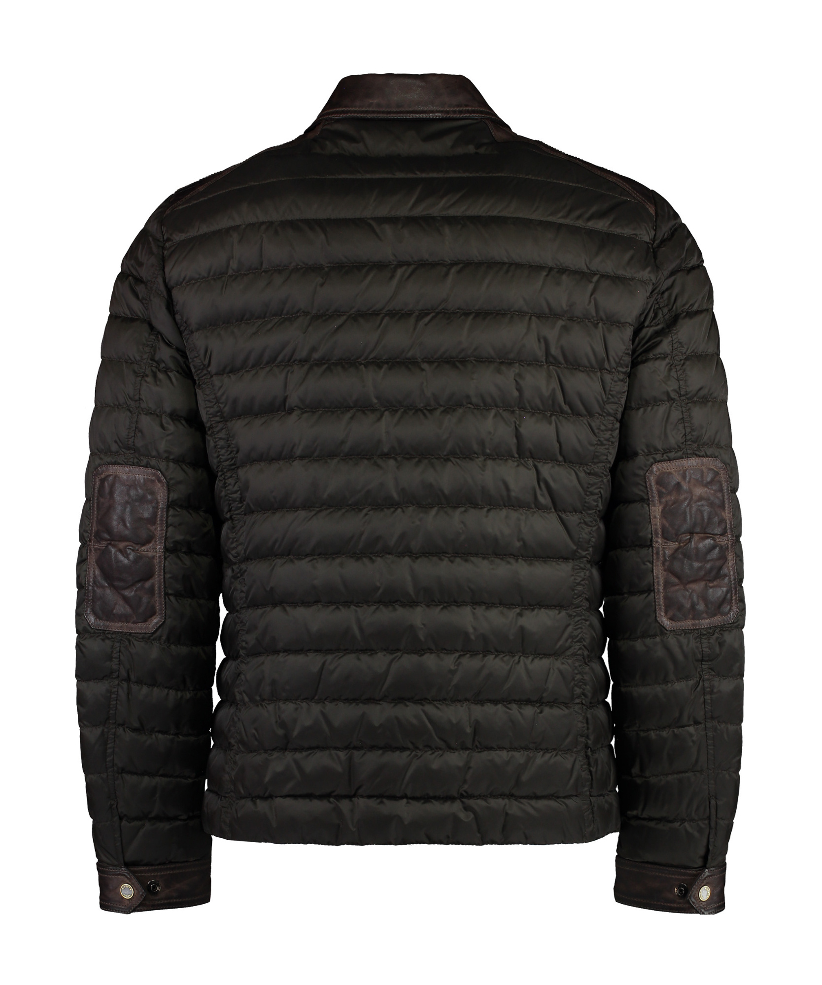 Moorer Crespi Leather Inserts Down Jacket In Black