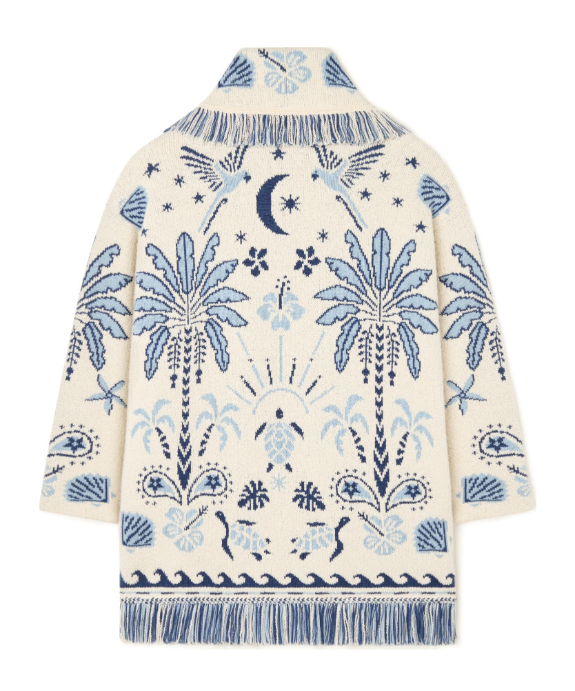Alanui Echoes Of The Island Wool And Cotton Cardigan In Neutral