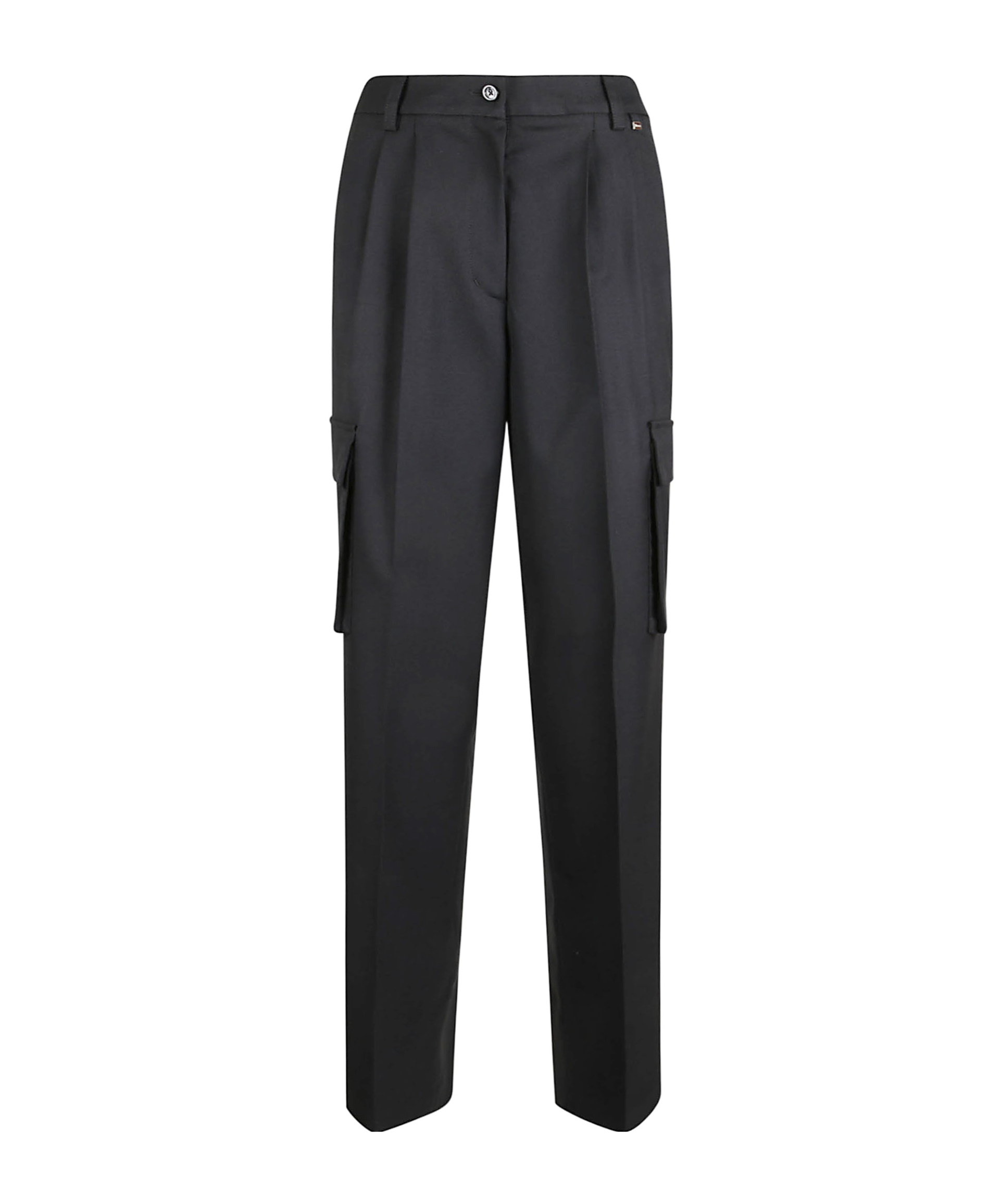 Herno Pleated Cargo Trousers In Black