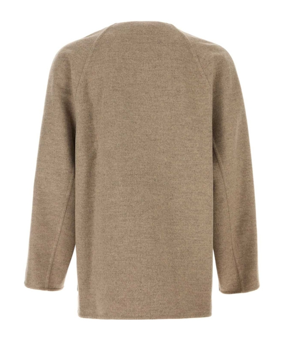 Bottega Veneta Light Double Wool And Cashmere Coat In Neutral