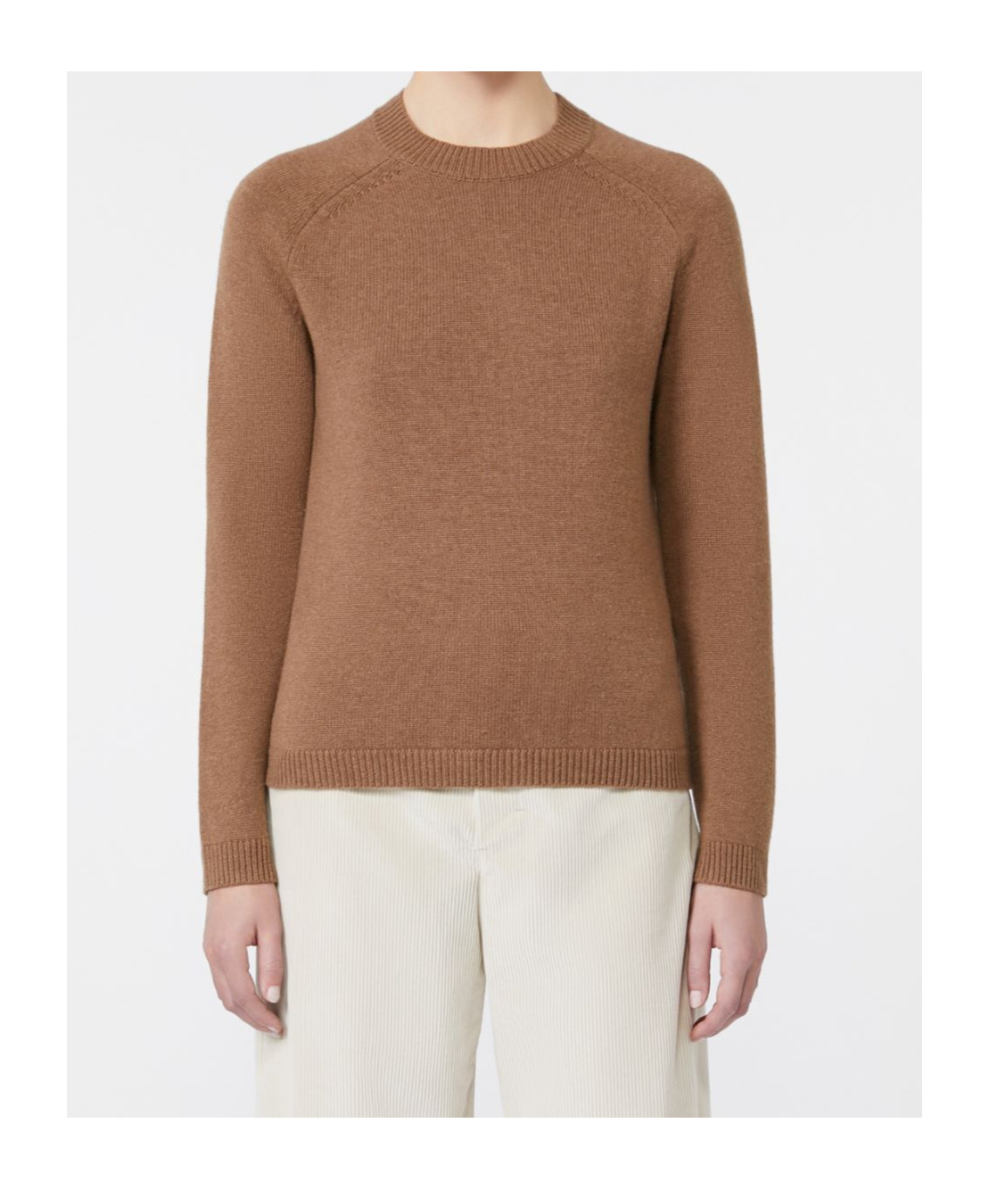 Max Mara Wool And Cashmere Crewneck Sweater In Brown