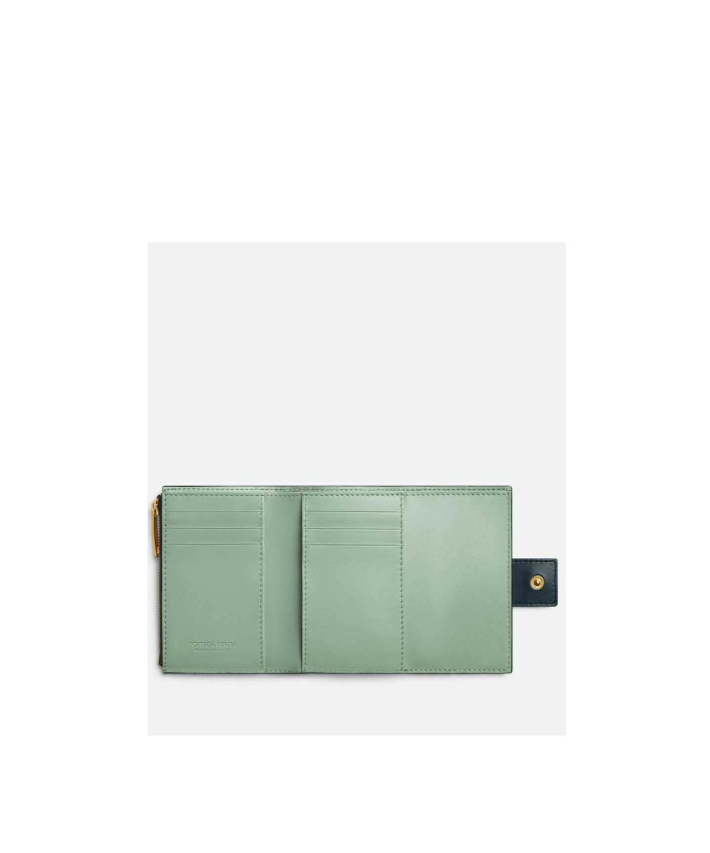 Bottega Veneta Tag Tri-fold Zip Wallet In Black