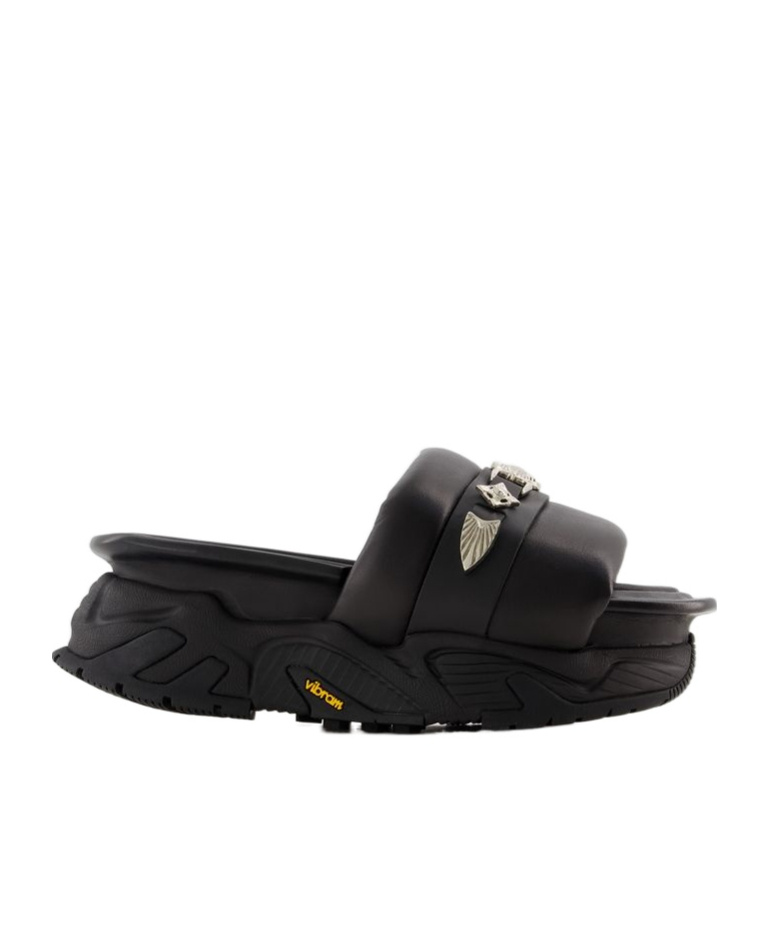 Toga Stud-embellished Flatform Sandals In Black