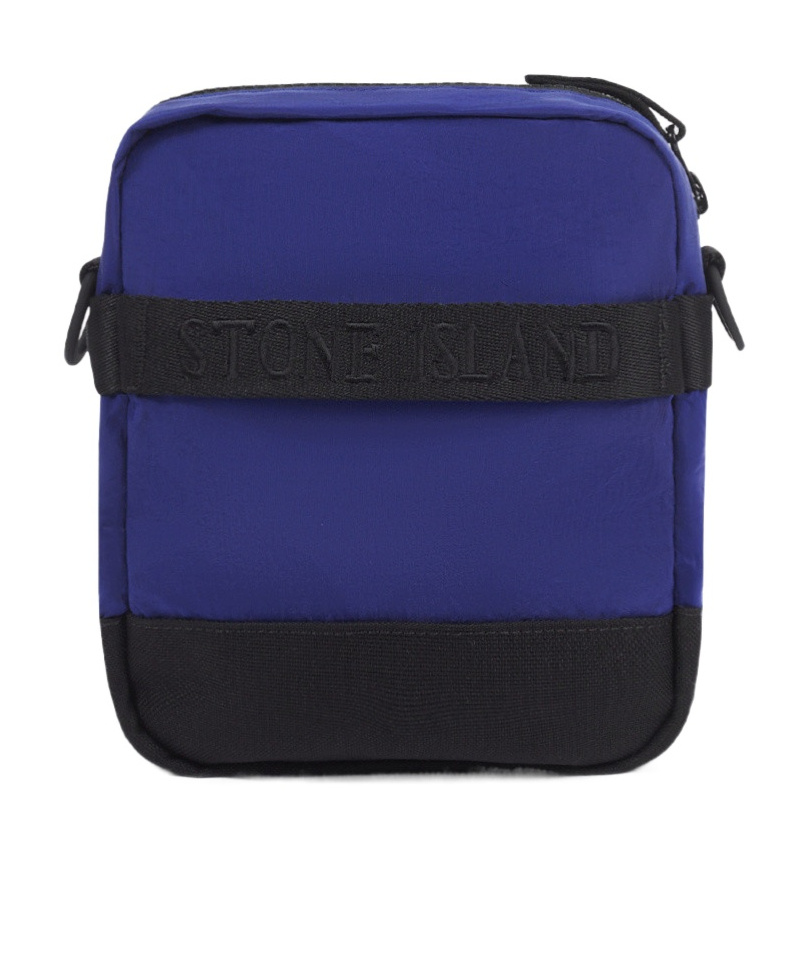 Shop Stone Island Compass-patch Messenger Bag In Blue
