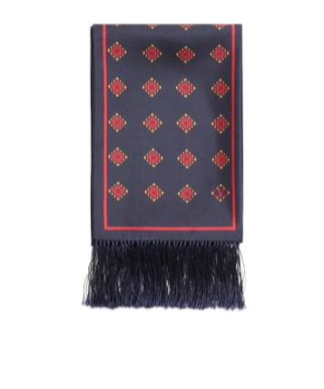 Valentino Opticool Silk Bandeau Scarf With Fringe In Black