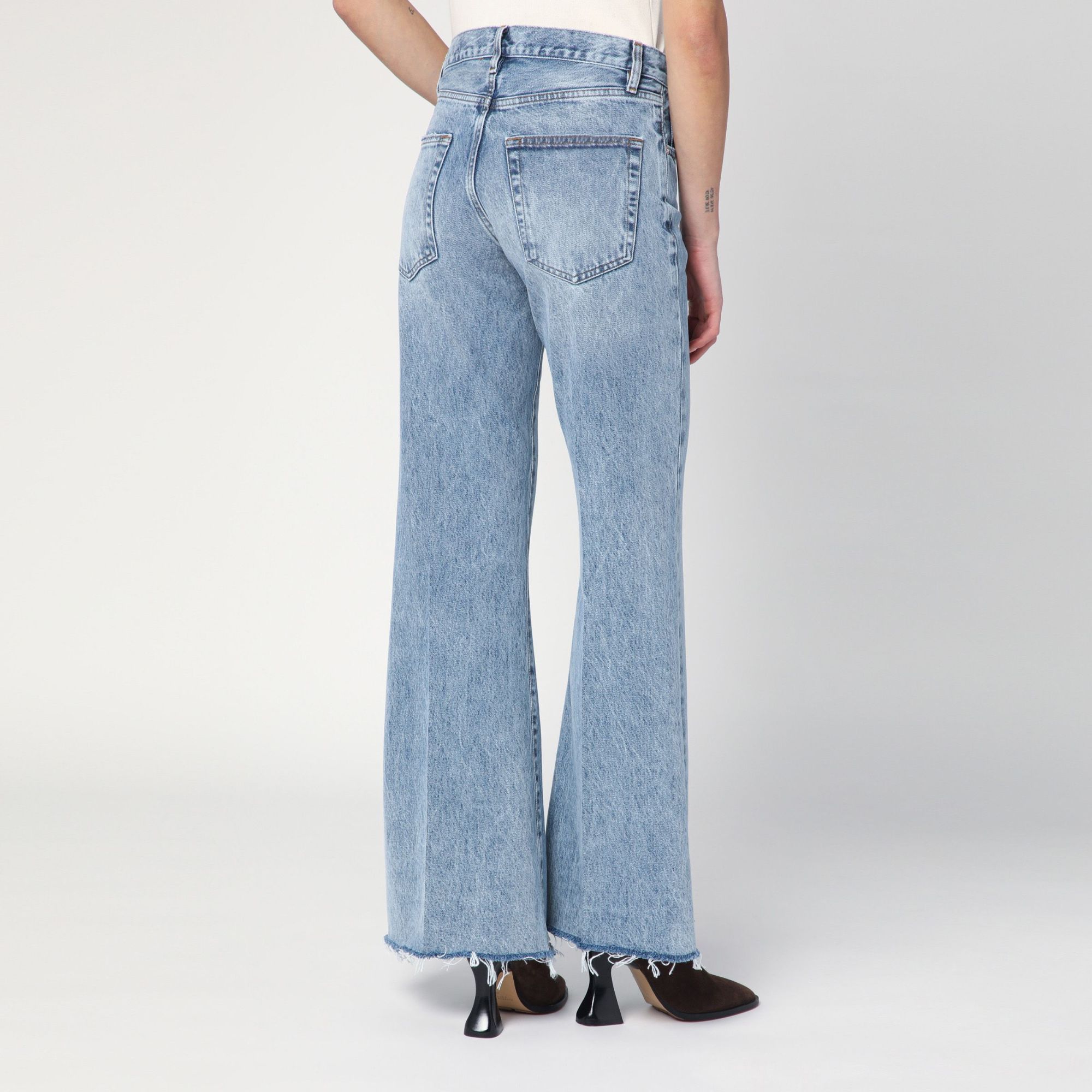 Frame Wide-leg The Lax Jeans With Washed Effect In Blue