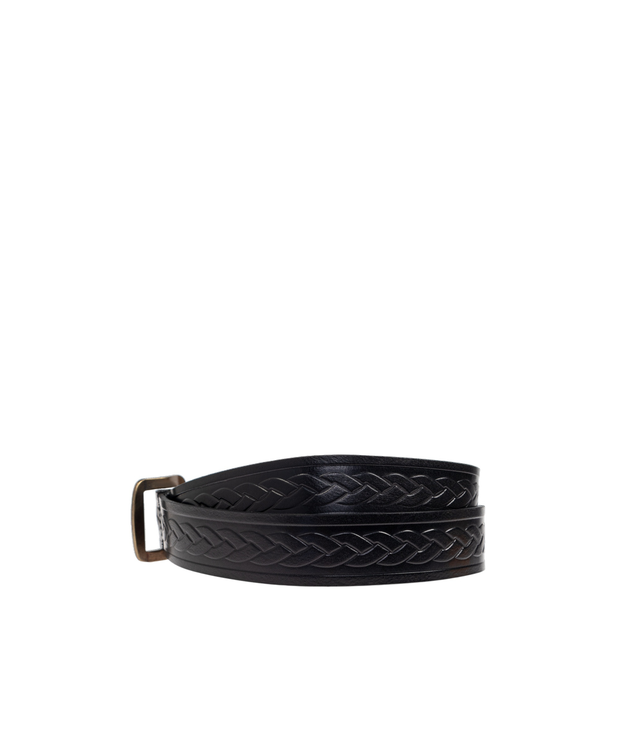 Dsquared2 Braided Leather Belt In Black