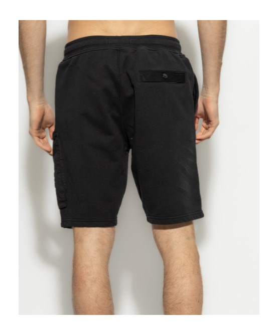 Stone Island Elastic Waistband Shorts In Black