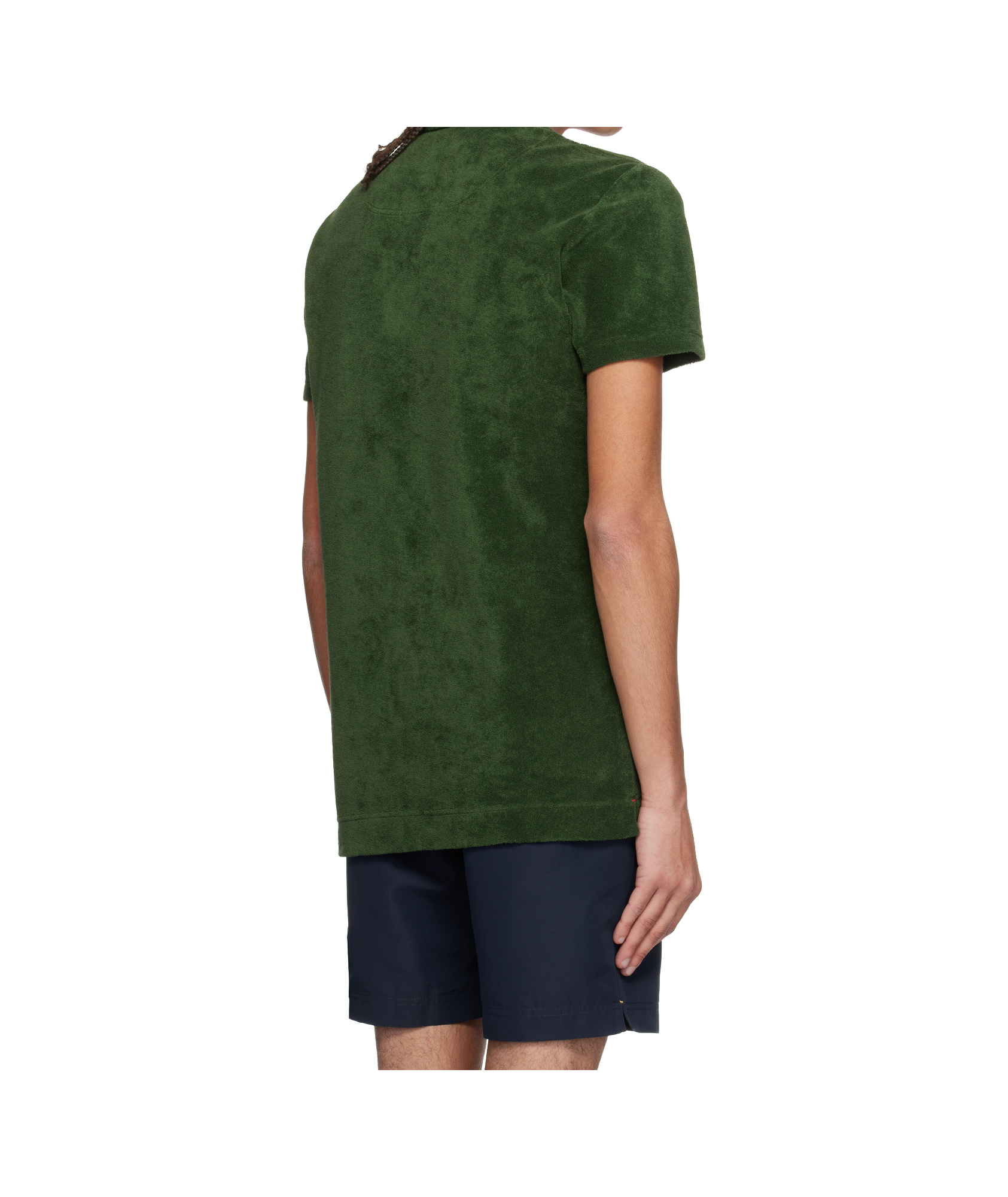 Orlebar Brown Green Terry Towelling Polo In Green