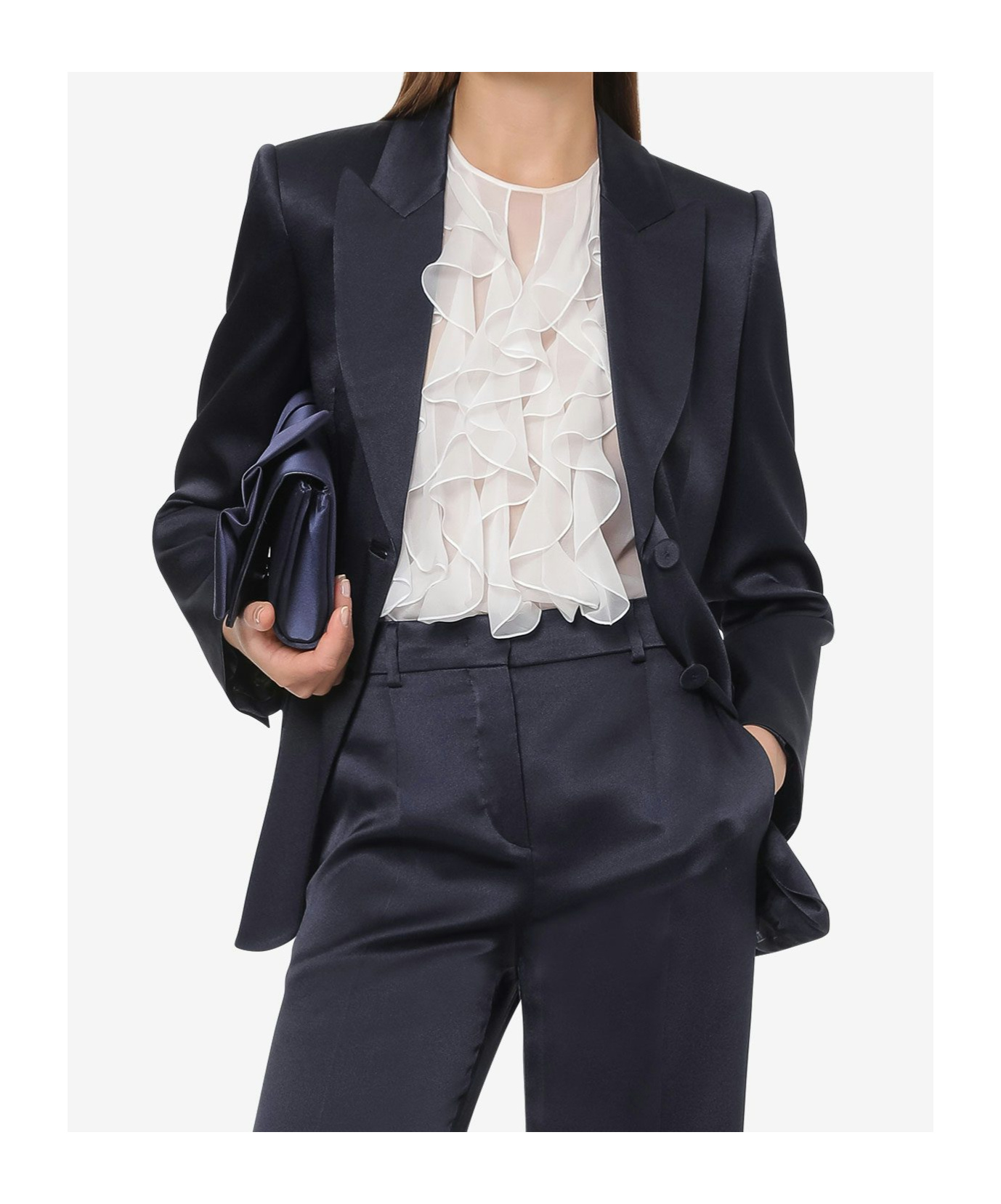 Alberta Ferretti Long-sleeved Suit Jacket In Black