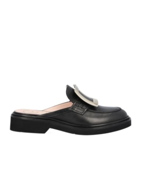 Roger Vivier Viv Rangers Leather Loafers In Black