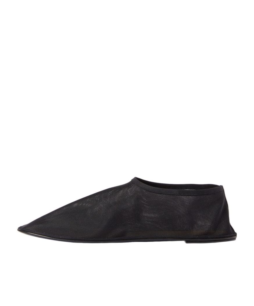 The Row Sock Flat Mesh Ballerina Shoes In Black