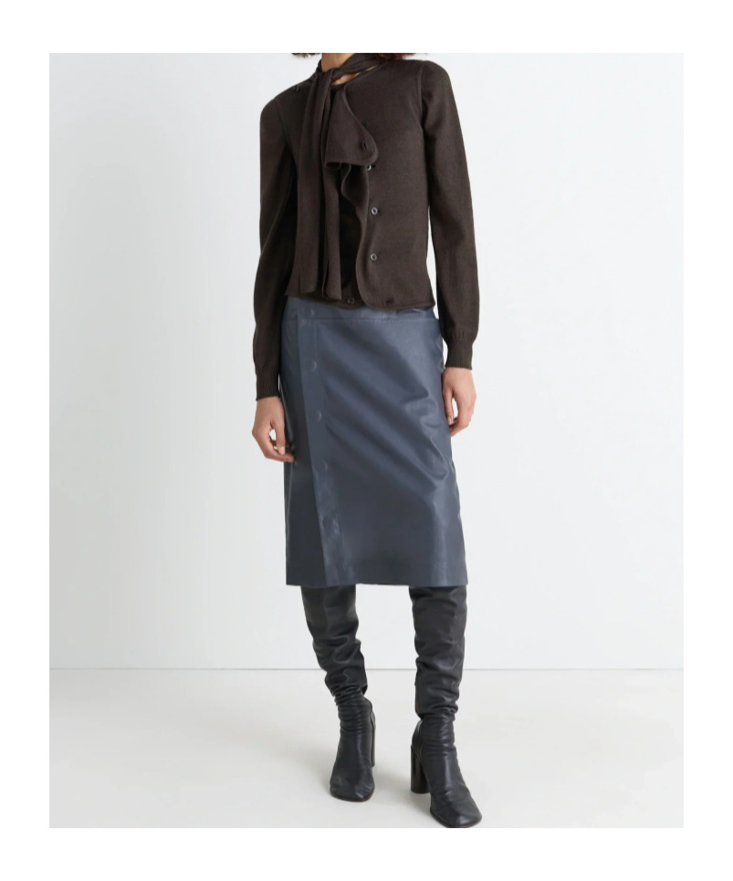 Lemaire Asymmetric Sleeveless Cardigan In Black