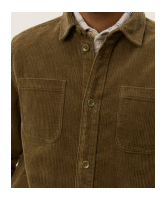 Les Deux Kody Corduroy Overshirt In Green