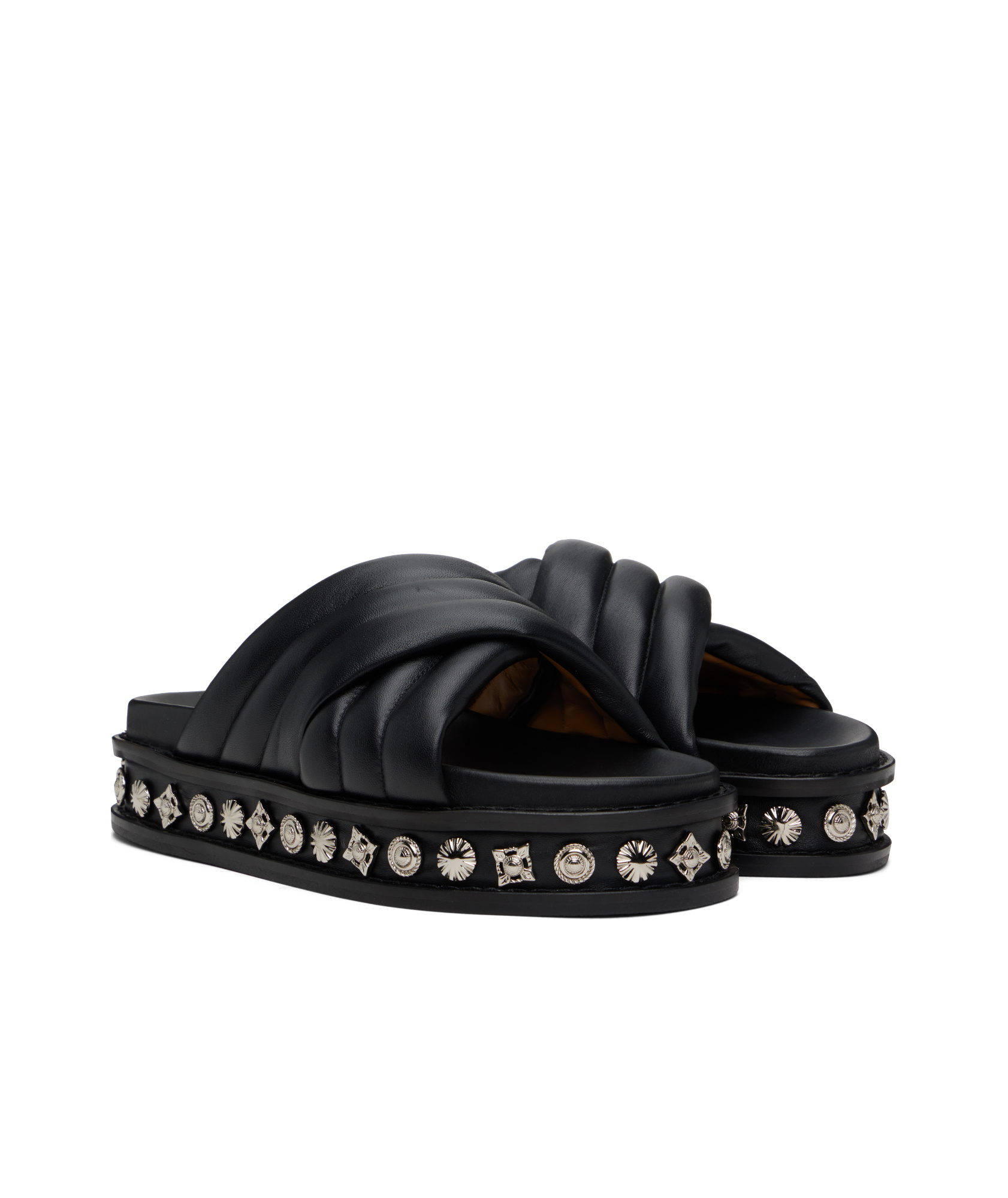 Toga Virilis Embellished Slippers In Black