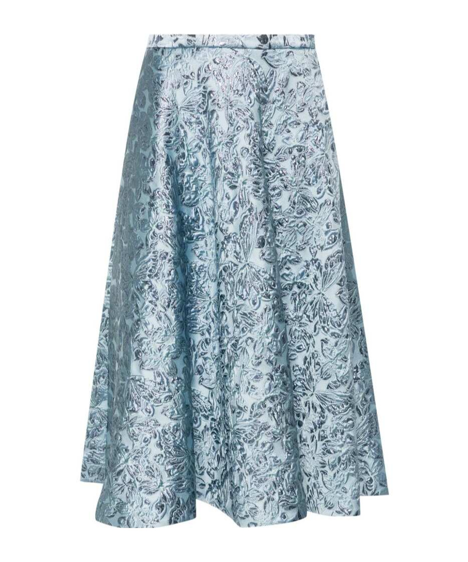 Gucci Jacquard-pattern Midi Skirt In Blue