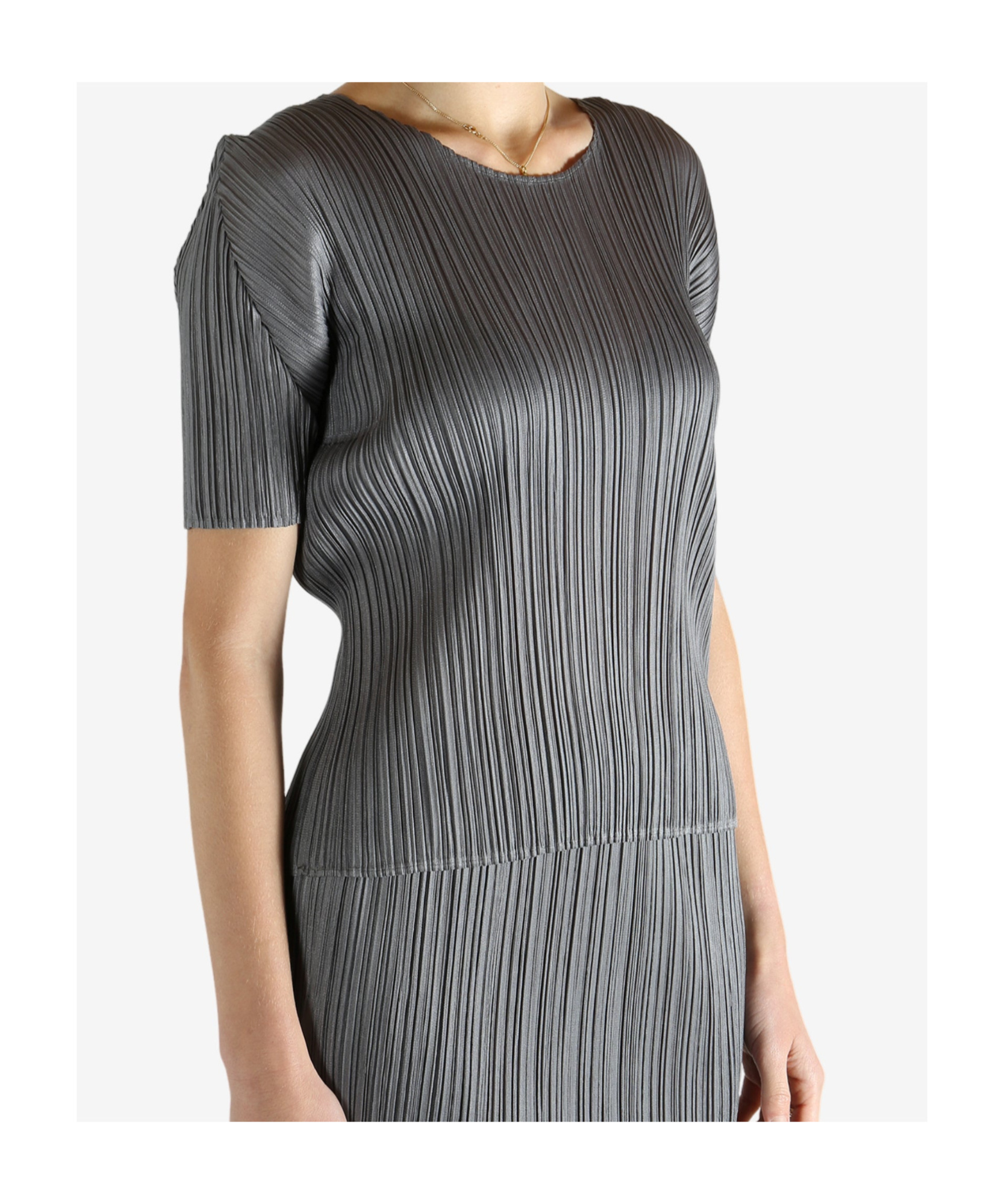 Issey Miyake Crew Neck Shirt In Gray