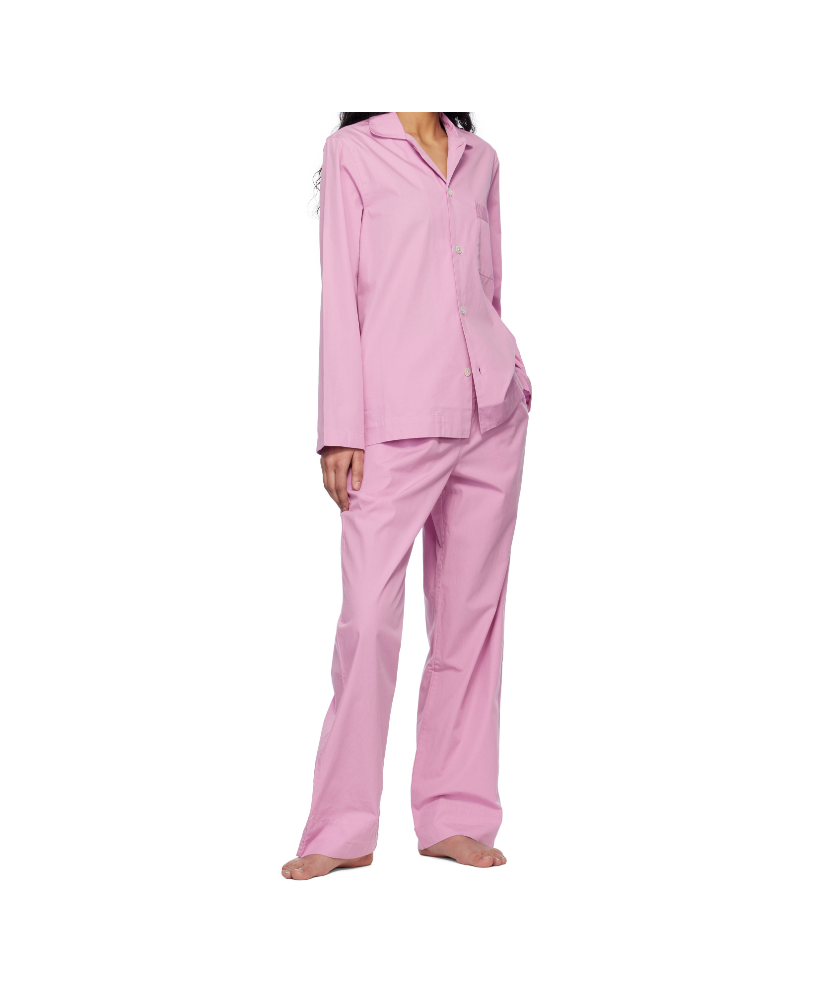 Tekla Drawstring-waist Pajama Bottoms In Purple