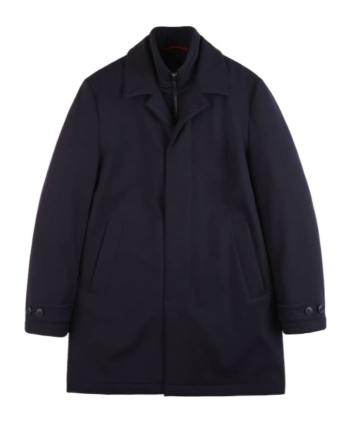 Fay Morning Coat In Technical Poplin In Black