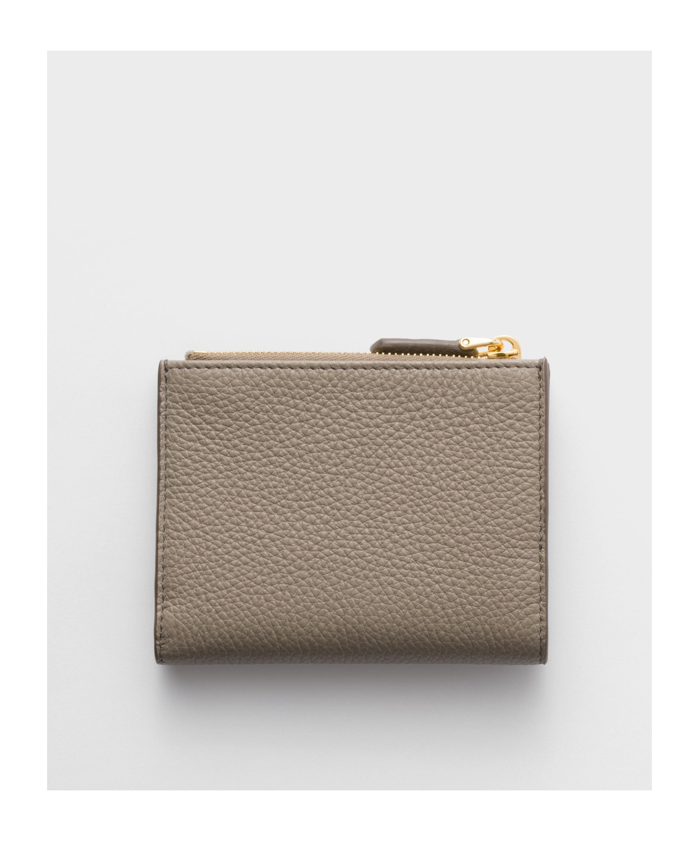 Prada Small Leather Wallet In Clay Gray