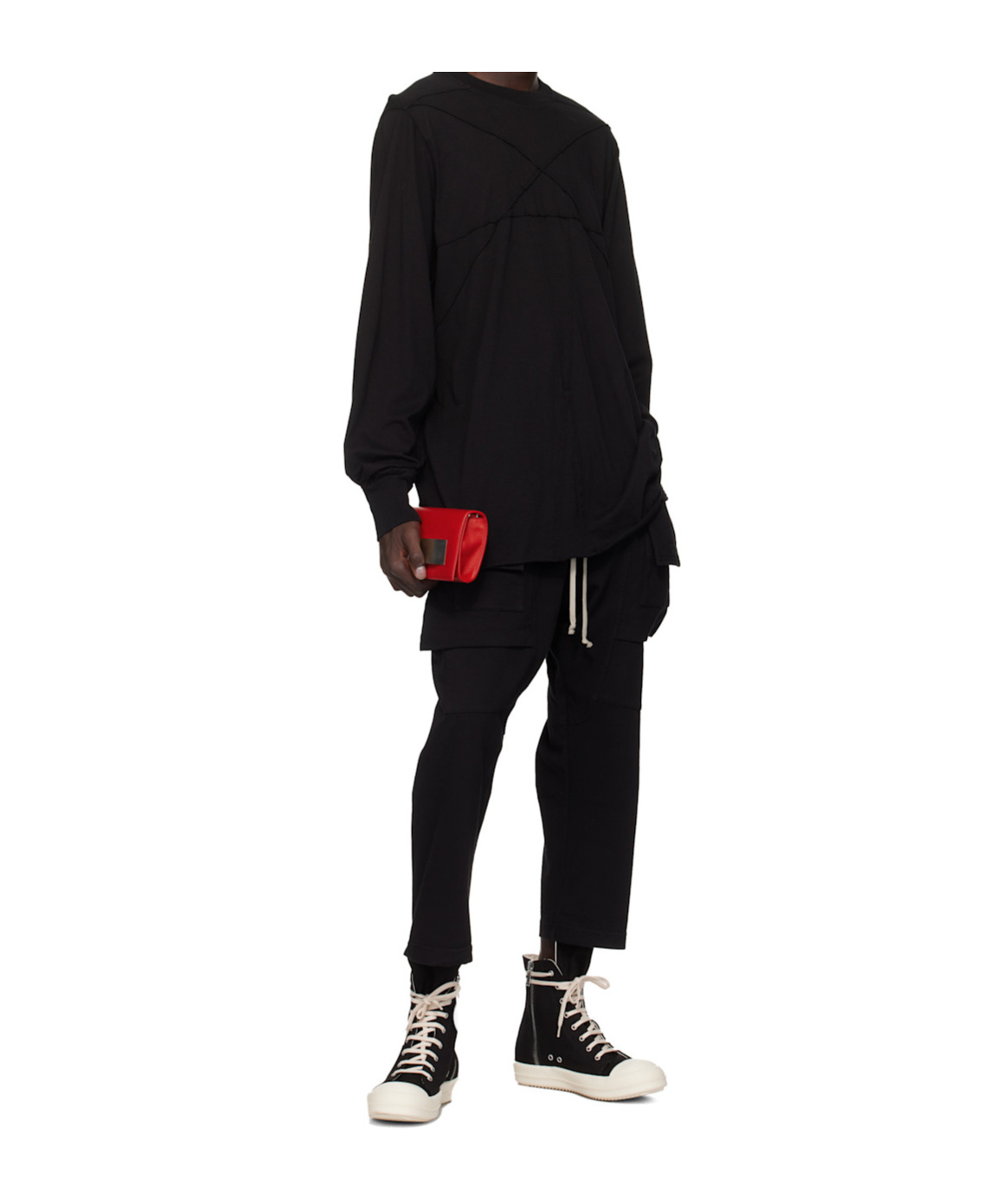 Rick Owens Drkshdw Drawstring Overalls In Black