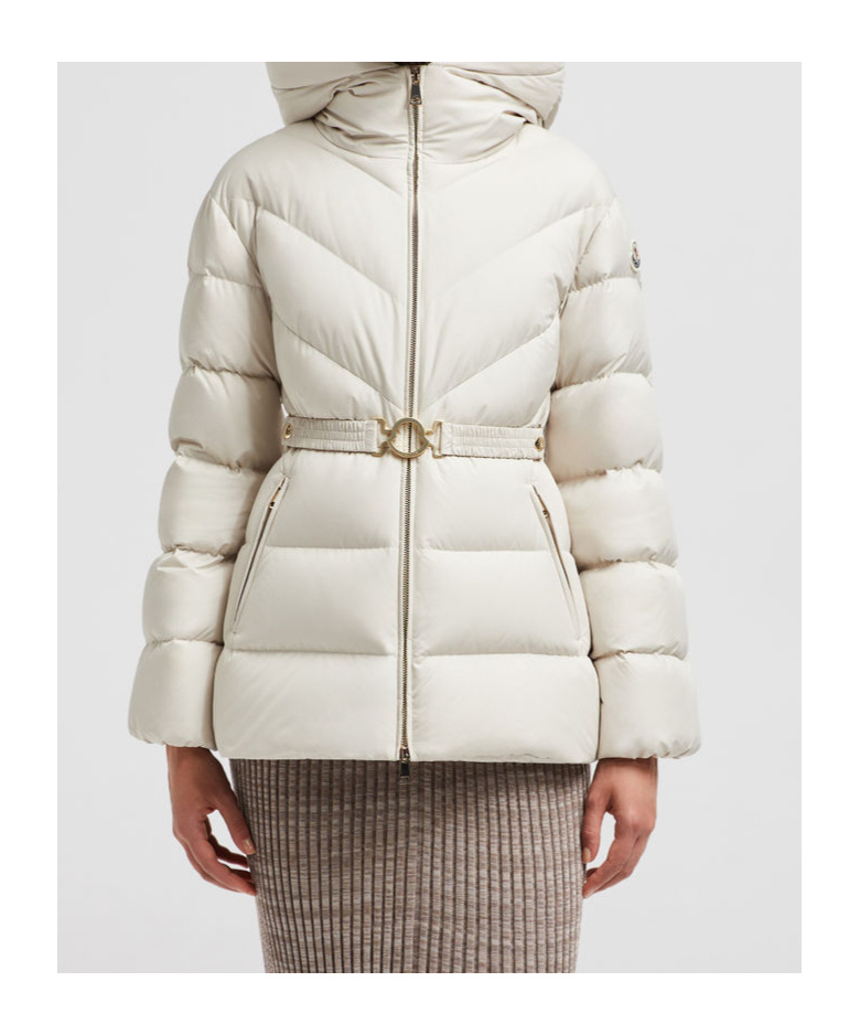 Shop Moncler Brosse Short Down Jacket In White