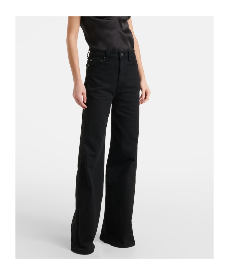 Khaite Dane High-rise Wide-leg Jeans In Black