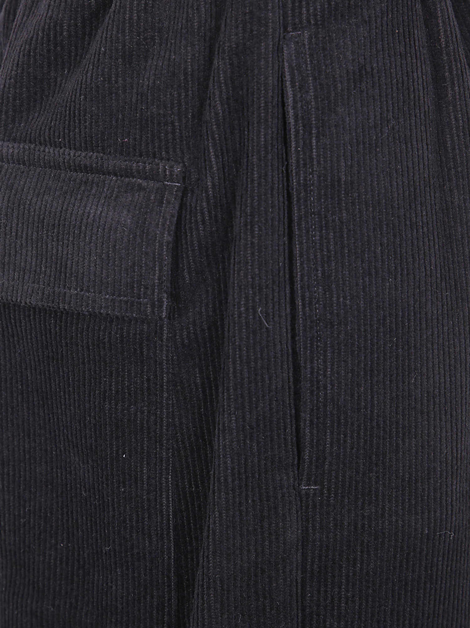 Rick Owens Drawstring Corduroy Trousers In Black
