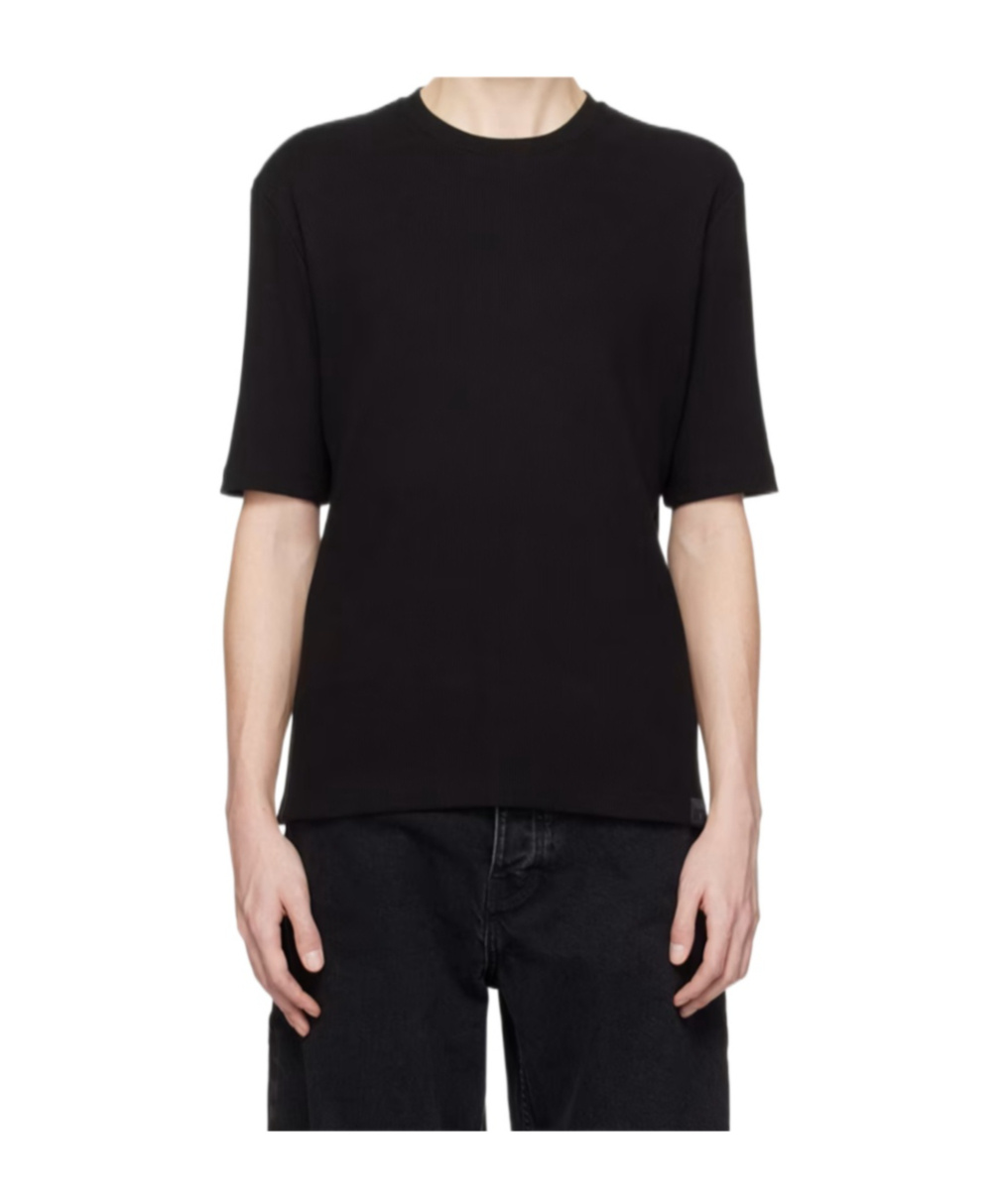 Filippa K Black Rib T-shirt In Black