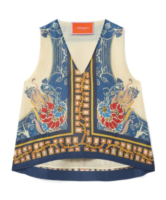 La Doublej V-neck Scala Top In White