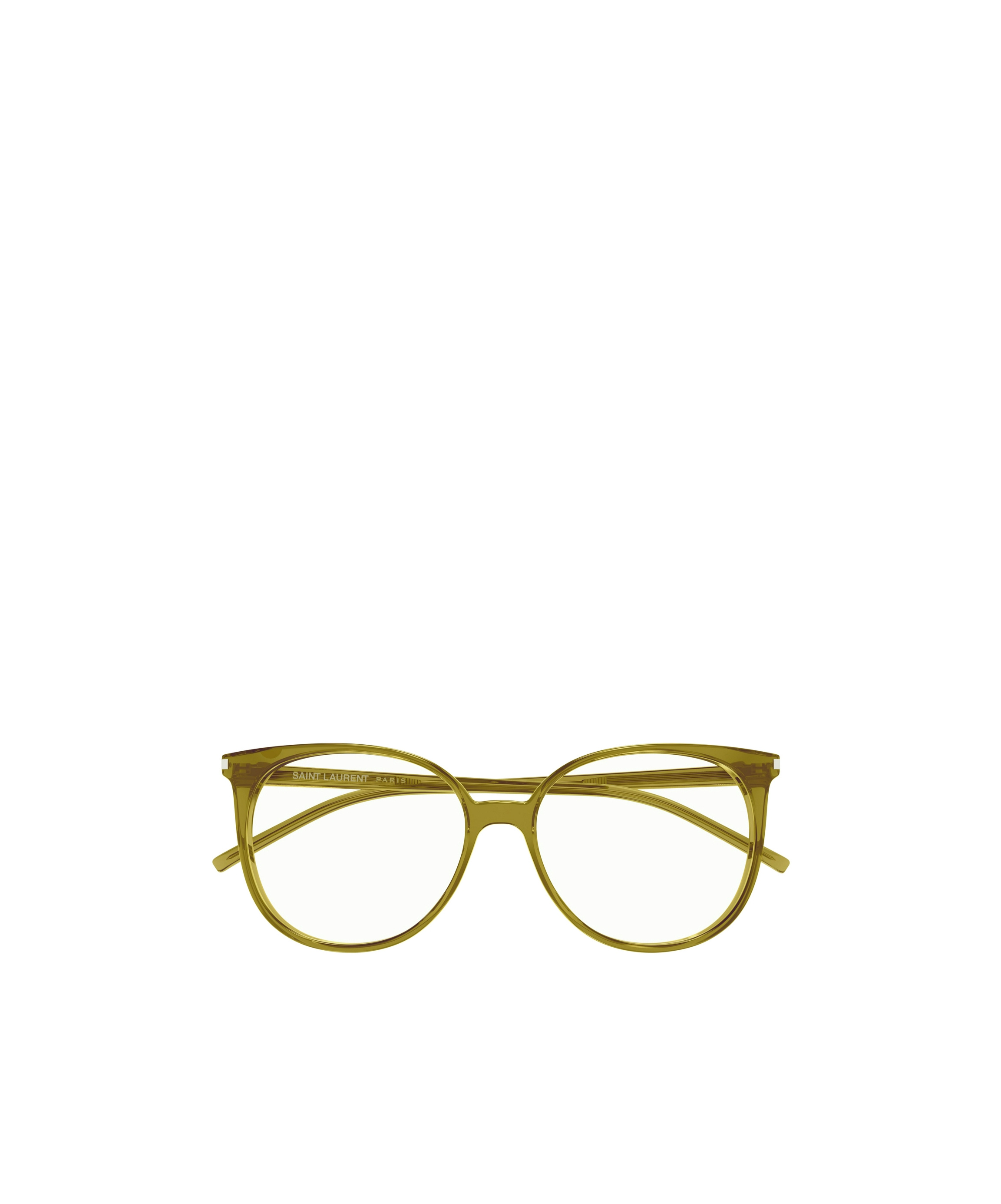 Saint Laurent Round Frame Flat Mirror In Brown