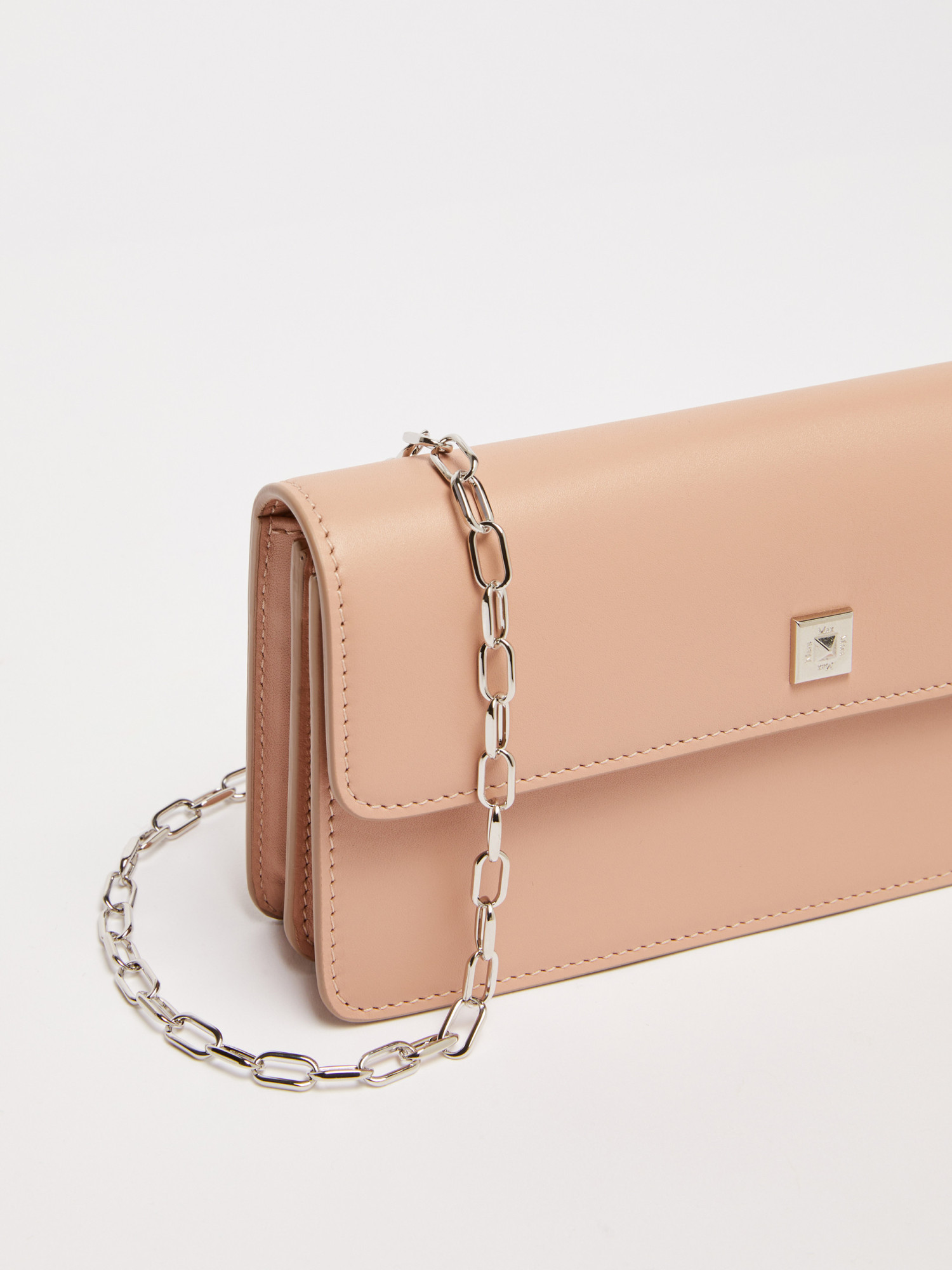 Max Mara Leather Phone Pouch In Pink