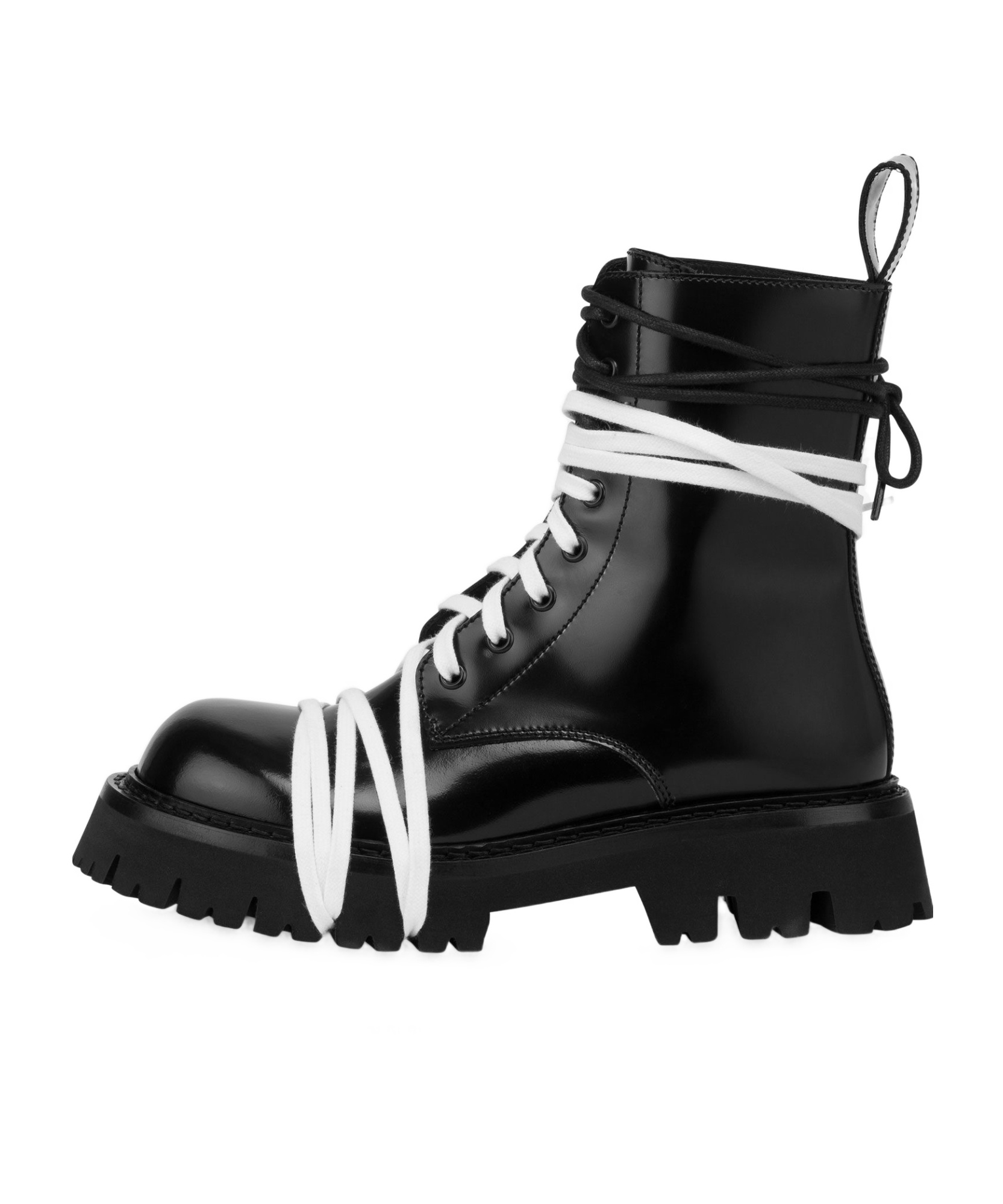 Moschino Lace-up Boot In Black