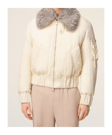 Ami Alexandre Mattiussi Ami Paris Quilted Bomber Jacket In White