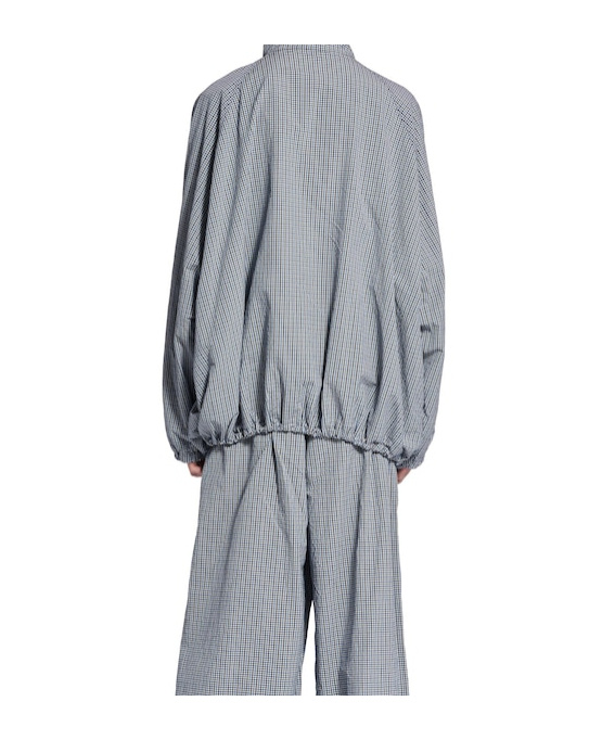 Balenciaga Men's Zip-up Jacket In Beige/blue In Gray