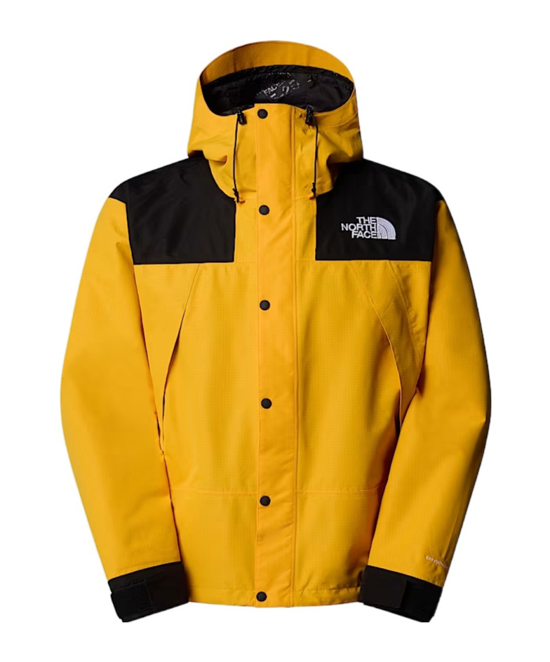 The North Face Mountain Logo-embroidered Colour-block Gore-tex Hooded Jacket In Yellow