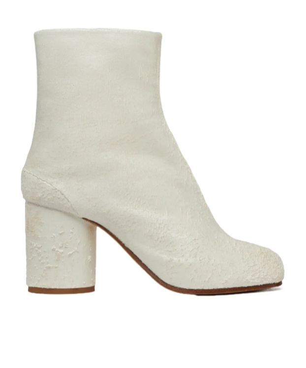 Shop Maison Margiela Tabi Ankle Boots In White