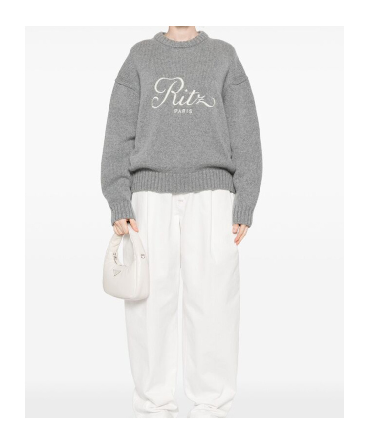 FRAME FRAME X RITZ PARIS LOGO EMBROIDERED KNIT JUMPER