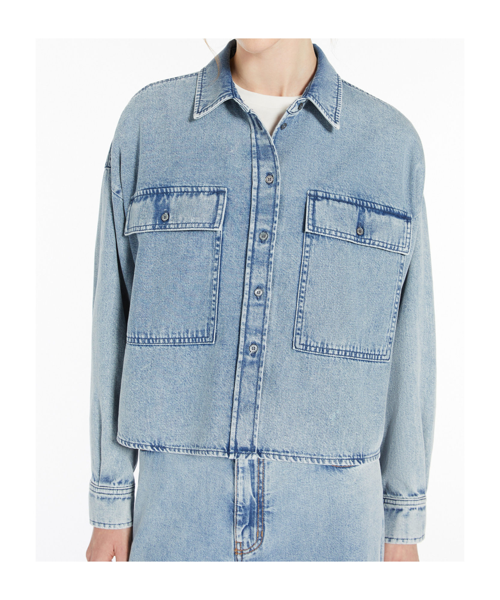 WEEKEND MAX MARA WEEKEND MAX MARA ZEMIRA BUTTON-UP DENIM SHIRT