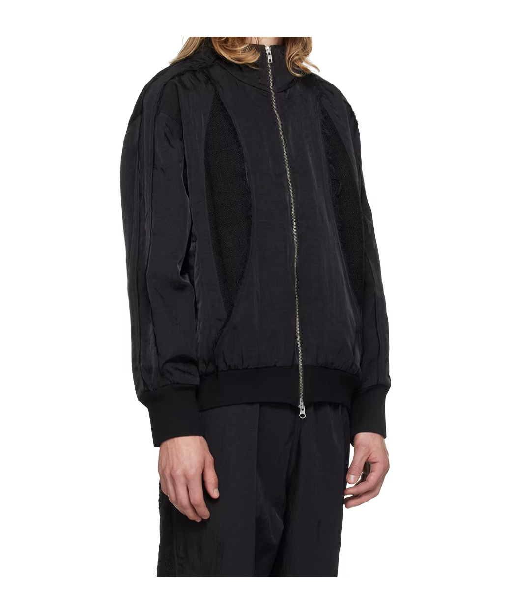 Song For The Mute Zippered Long Sleeve Casual Jacket In Black