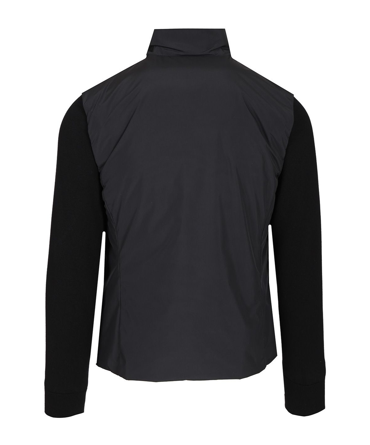 Moorer Navy Blue Solid Mock Collar Jacket In Blue