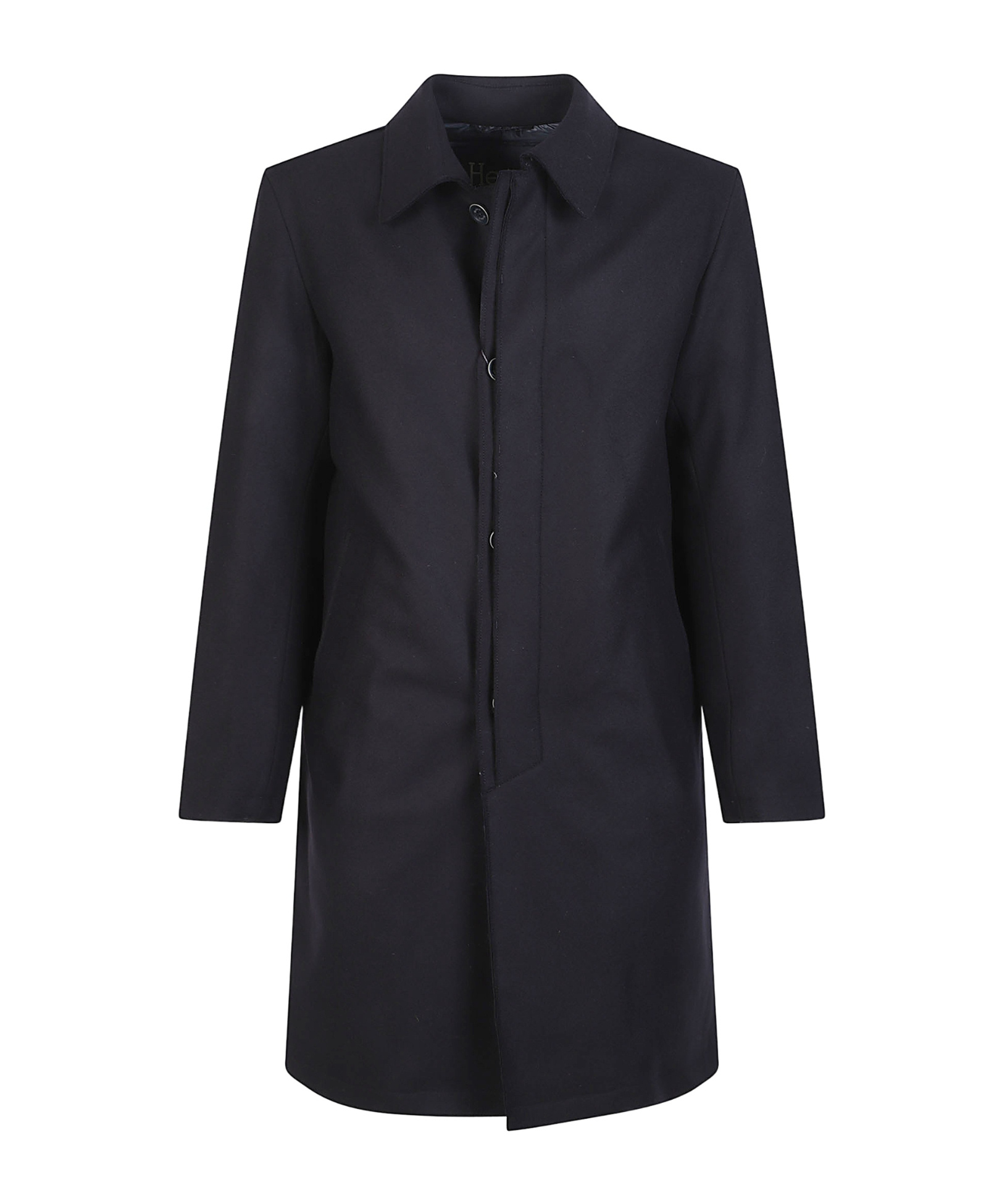 Herno High Collar Coat In Black