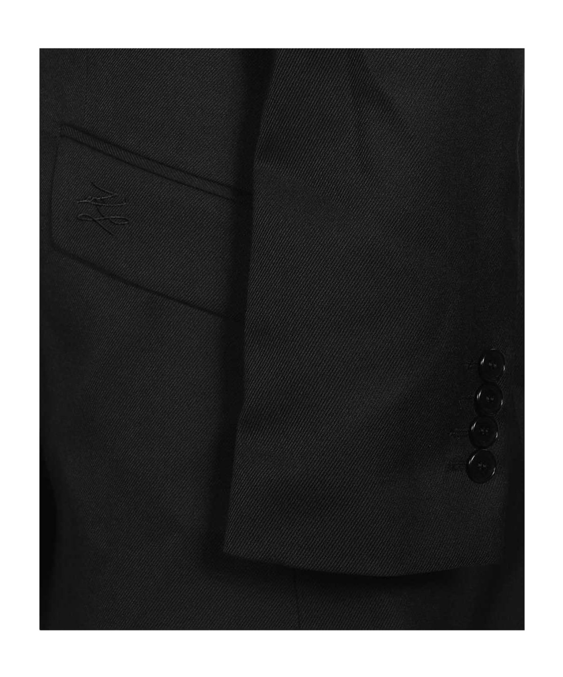 Shop Karl Lagerfeld Double-breasted Blazer In Black