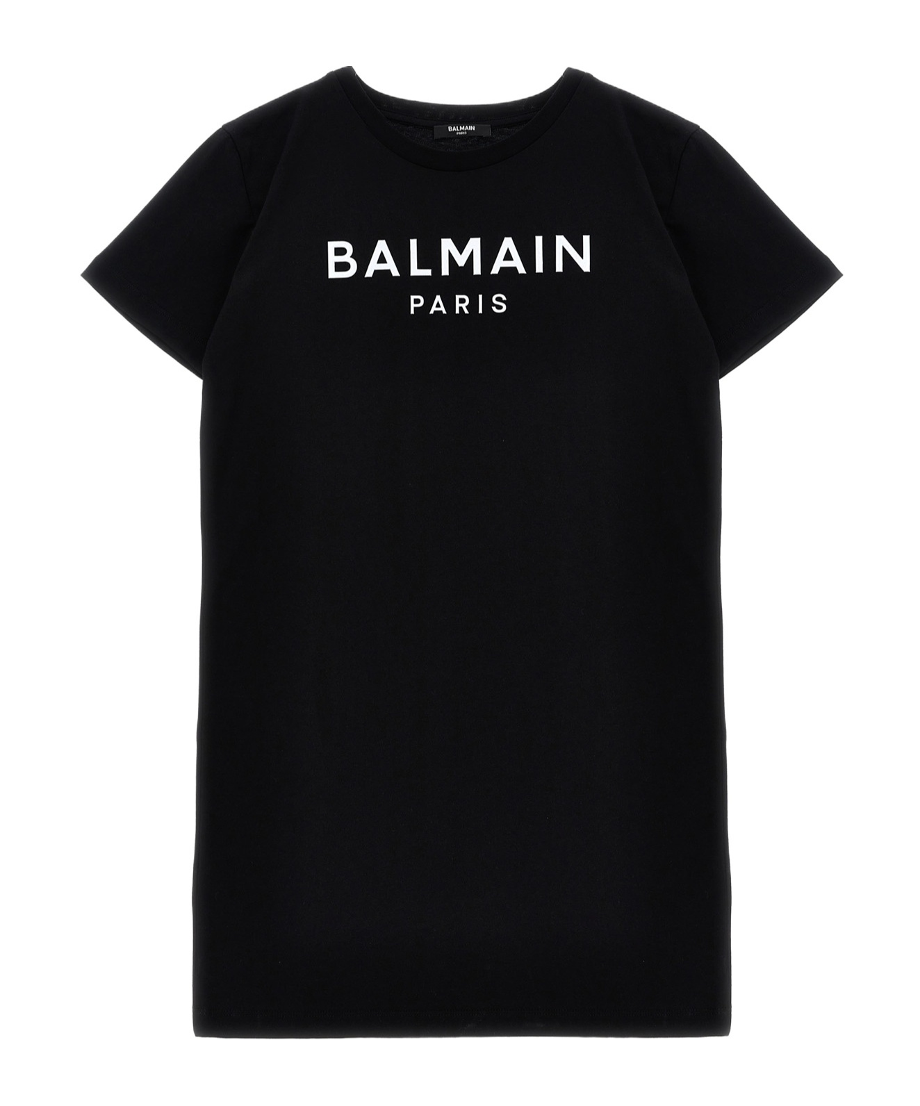 Balmain Logo-appliqué Dress In Black