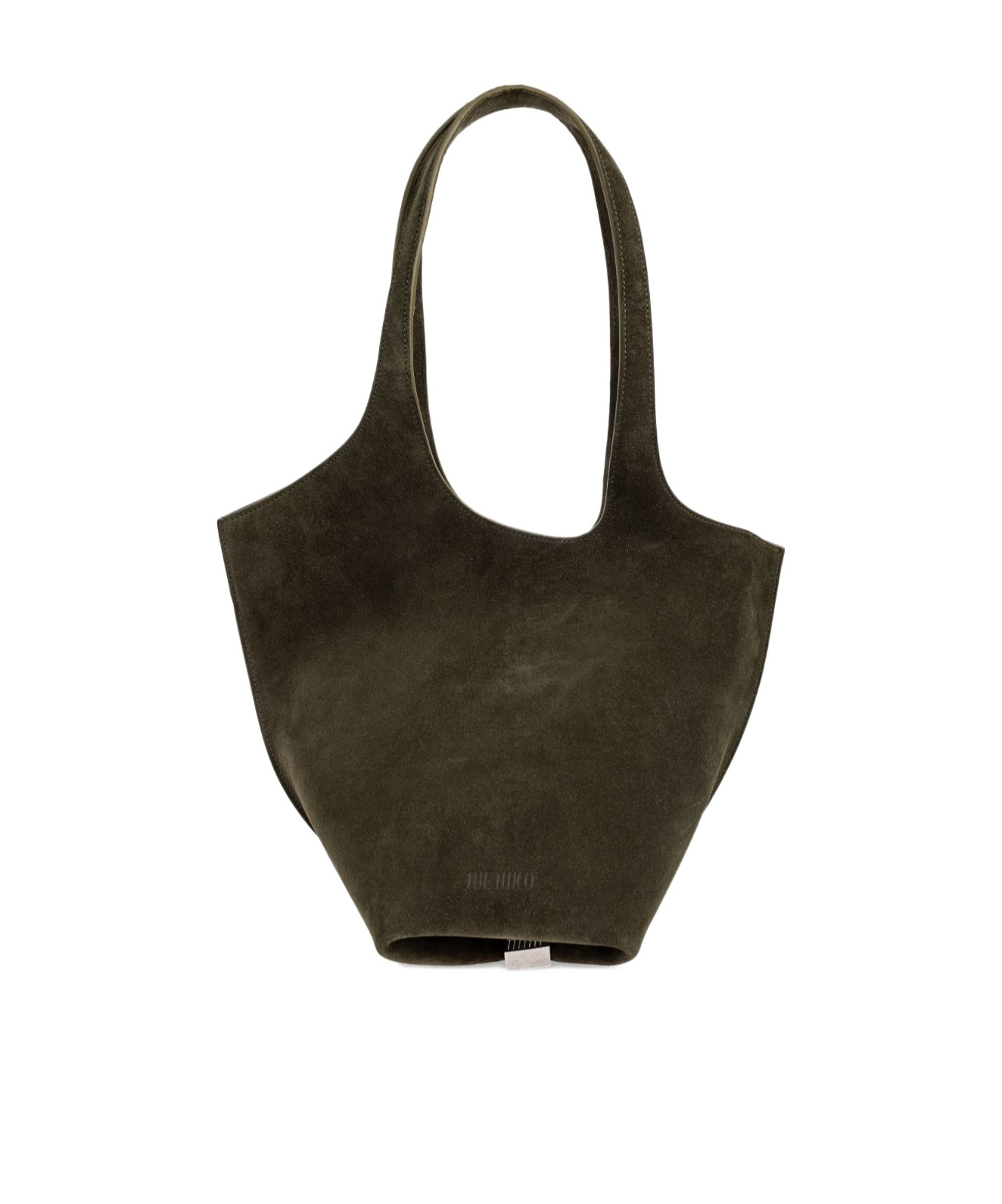 Attico Medium Leather Shoulder Bag With Dual Handles In Green