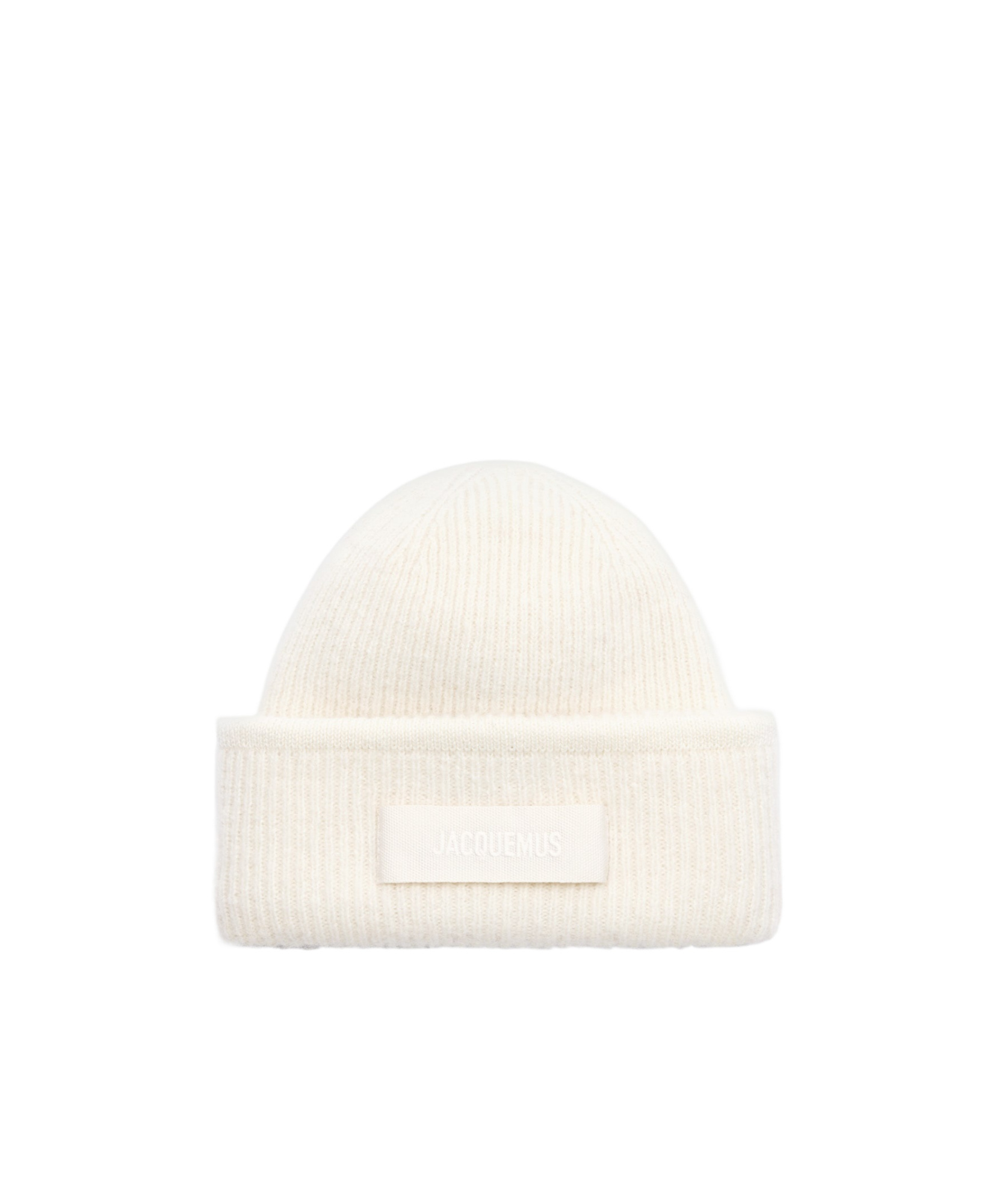 Jacquemus Cuffed Wool Hat In White