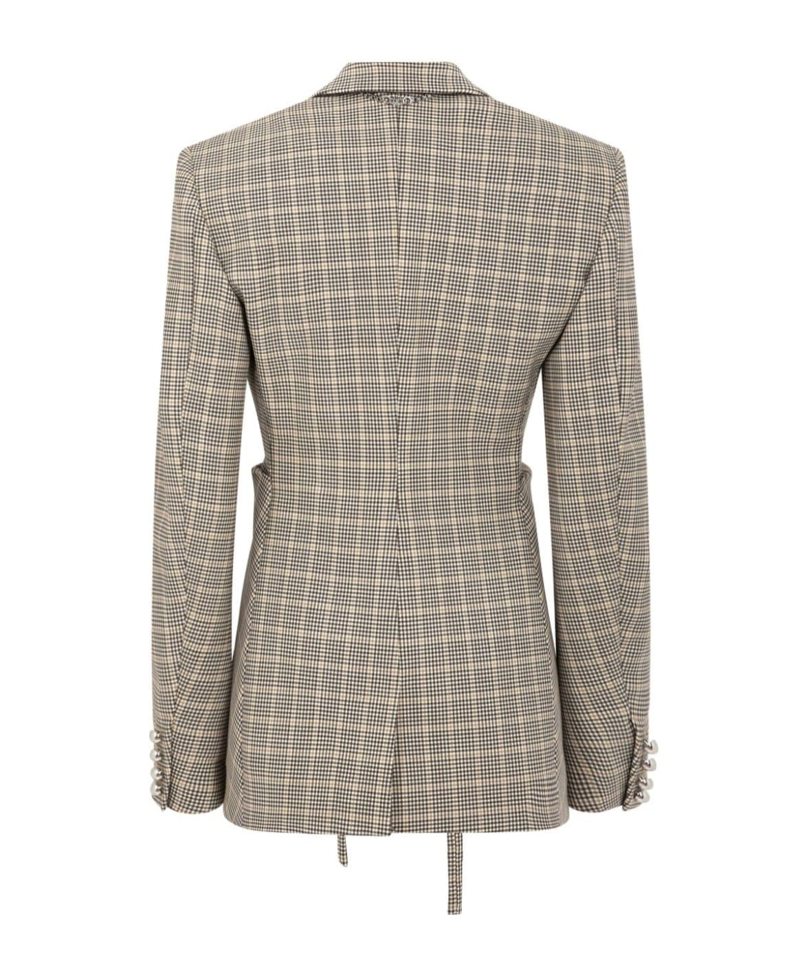 Rabanne Plaid Check Fitted Jacket In Nude