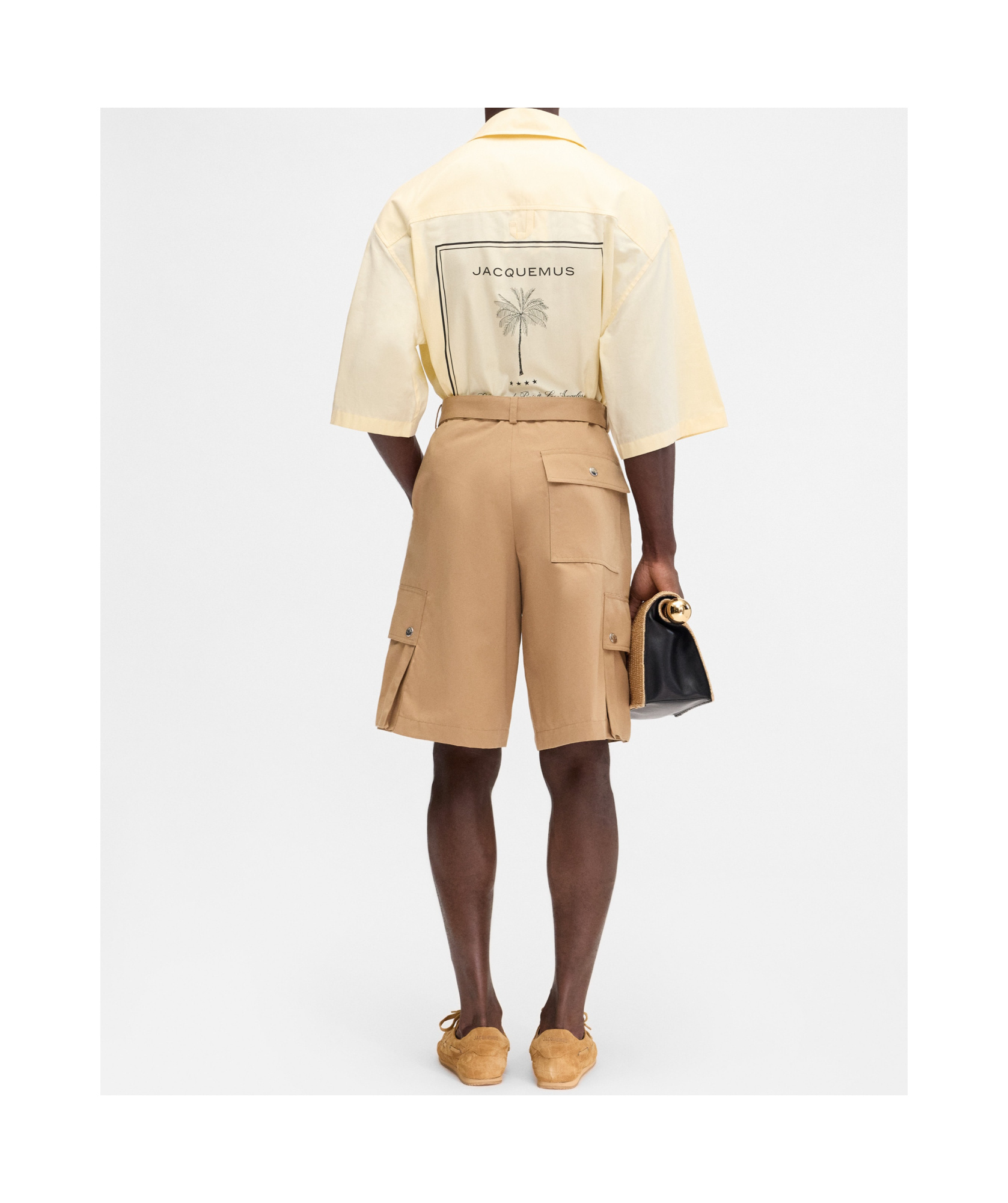 Jacquemus Le Cargo Bermuda Shorts In Nude
